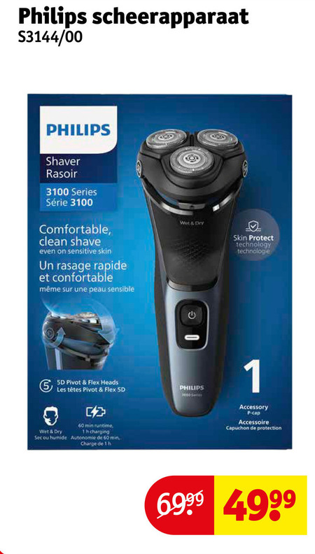 Philips   elektrisch scheerapparaat folder aanbieding bij  Kruidvat - details