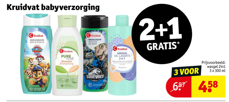 Kruidvat Huismerk   babyverzorging, babyshampoo folder aanbieding bij  Kruidvat - details