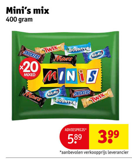 Milky Way   mini chocoladerepen folder aanbieding bij  Kruidvat - details