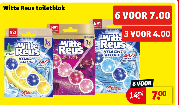 witte reus toiletblok 3 6 nederland citrus kracht 1x stuk 24 7 premium geuren actieve elementen folder aanbieding bij Kruidvat Witte Reus toiletblok folder aanbieding bij Kruidvat - details