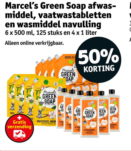 Marcels Green Soap   vaatwasmiddel, afwasmiddel folder aanbieding bij  Kruidvat - details