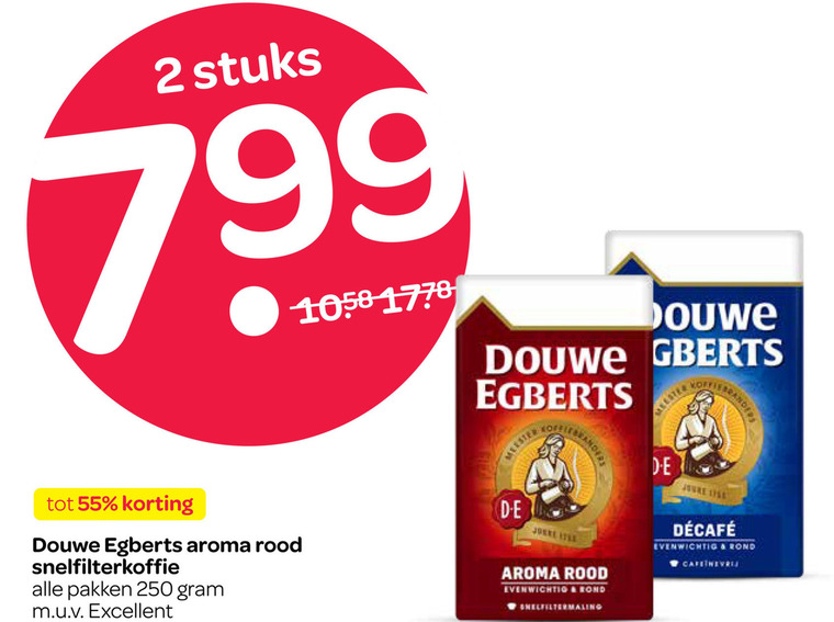 Douwe Egberts   koffie folder aanbieding bij  Spar - details