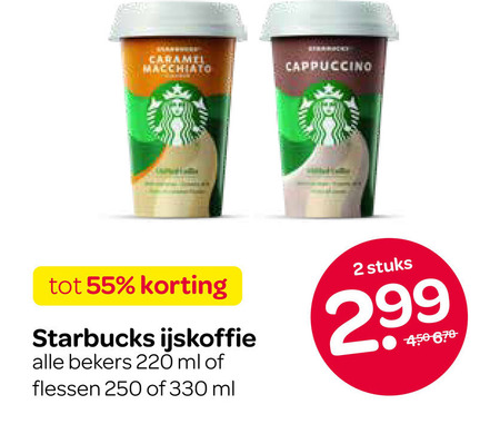 Starbucks   ijskoffie folder aanbieding bij  Spar - details