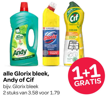 Andy   bleekmiddel, allesreiniger folder aanbieding bij  Spar - details