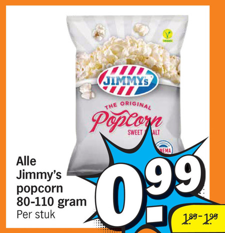 jimmys popcorn stuk original sweet folder aanbieding bij Albert Heijn jimmys popcorn folder aanbieding bij Albert Heijn - details