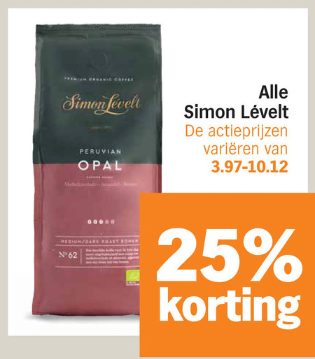 Simon Levelt   koffiecups, koffiebonen folder aanbieding bij  Albert&nbsp;Heijn - details