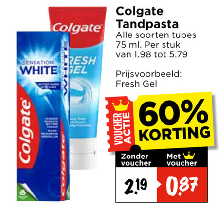 Colgate   tandpasta folder aanbieding bij  Vomar - details