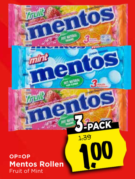 Mentos   snoep folder aanbieding bij  Vomar - details
