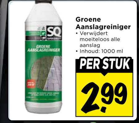 aanslagverwijderaar 1000 groene aanslagreiniger verwijdert aanslag inhoud ml stuk folder aanbieding bij Vomar