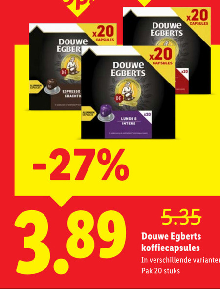 Douwe Egberts   koffiecups folder aanbieding bij  Lidl - details