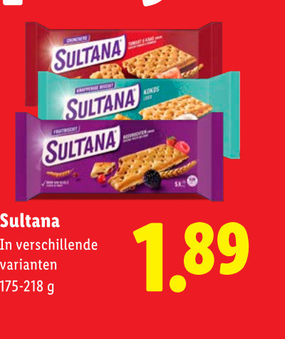 Sultana   fruitbiscuit folder aanbieding bij  Lidl - details