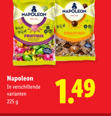 napoleon snoep 4 225 fruitmix zwartwit folder aanbieding bij Lidl Napoleon snoep folder aanbieding bij Lidl - details