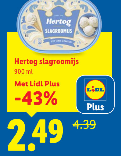 Hertog   roomijs folder aanbieding bij  Lidl - details