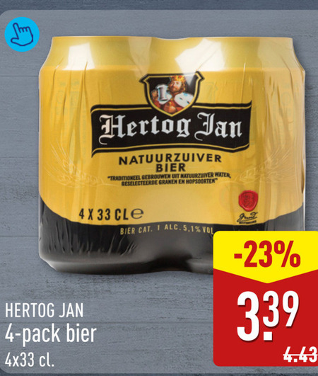 Hertog Jan   blikje bier folder aanbieding bij  Aldi - details