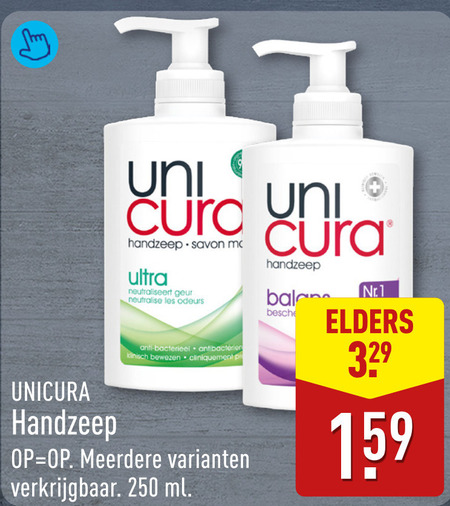 Unicura   handzeep folder aanbieding bij  Aldi - details