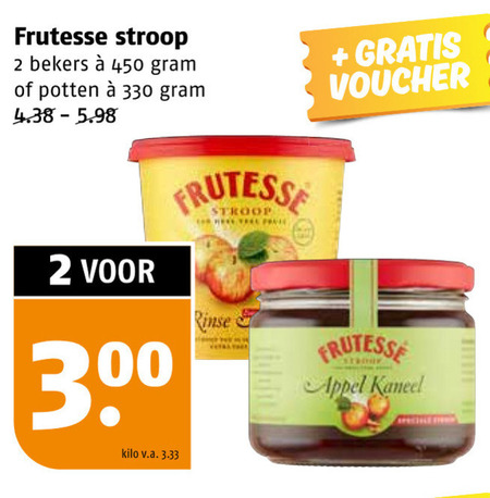 Frutesse   appelstroop folder aanbieding bij  Poiesz - details