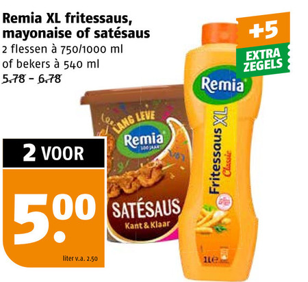 Remia   fritessaus, mayonaise folder aanbieding bij  Poiesz - details