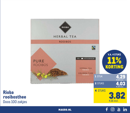 Rioba   thee folder aanbieding bij  Makro - details