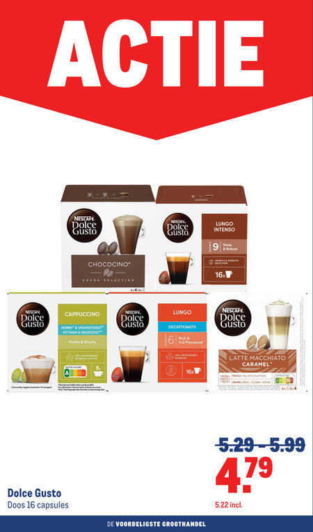 Nescafe   dolce gusto capsules folder aanbieding bij  Makro - details
