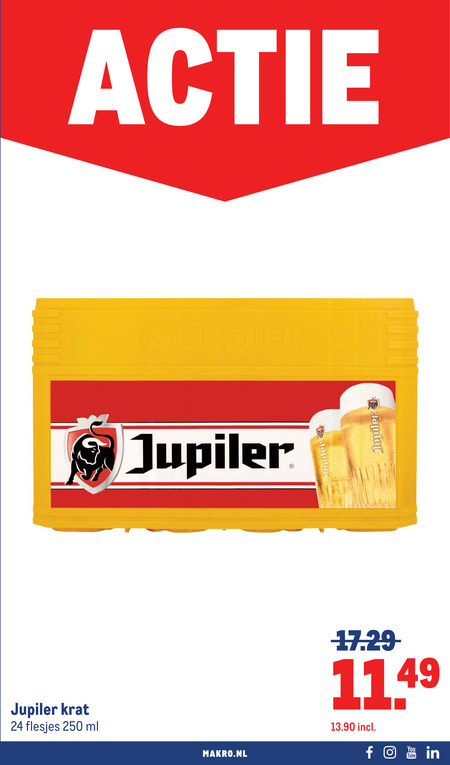 Jupiler   krat bier folder aanbieding bij  Makro - details