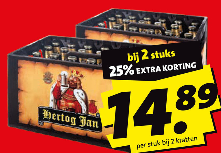 hertog jan krat bier 2 25 stuks stuk kratten folder aanbieding bij Boni Hertog Jan krat bier folder aanbieding bij Boni - details