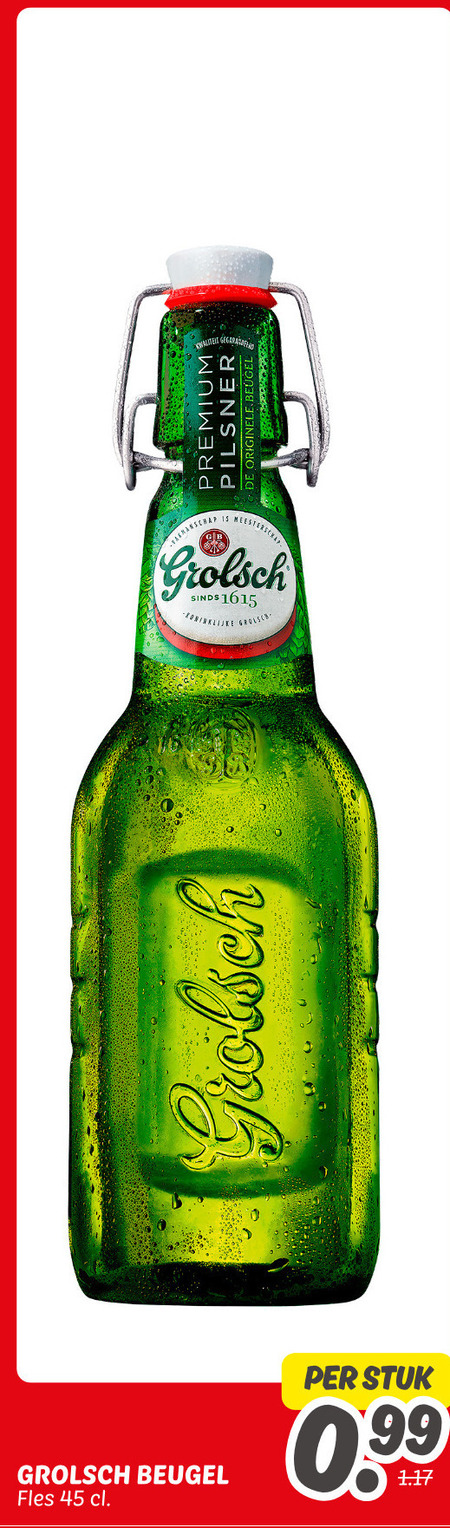 Grolsch   flesje bier folder aanbieding bij  Dekamarkt - details