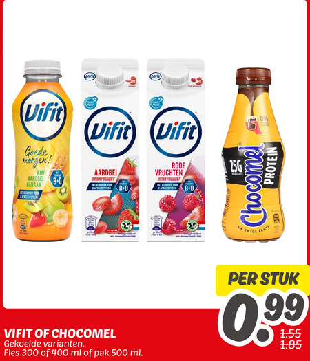 Chocomel   drinkyoghurt, chocolademelk folder aanbieding bij  Dekamarkt - details