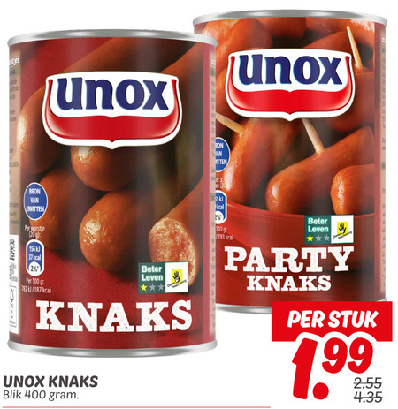Unox   knakworst folder aanbieding bij  Dekamarkt - details