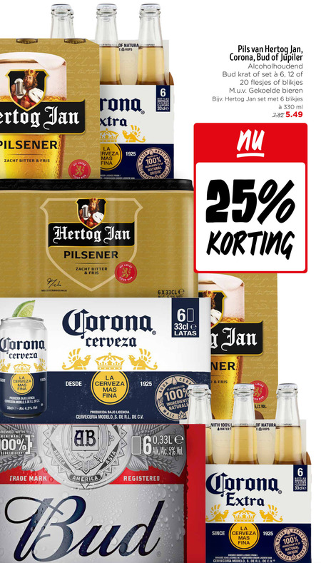 Hertog Jan   blikje bier, krat bier folder aanbieding bij  Jumbo - details