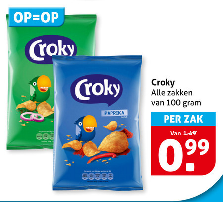 Croky   chips folder aanbieding bij  Hoogvliet - details