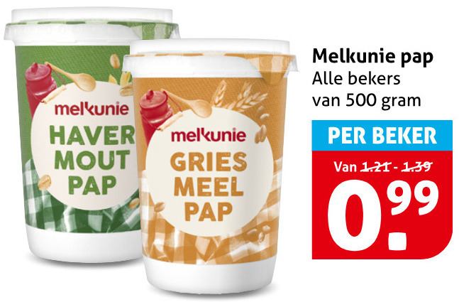 Melkunie   pap folder aanbieding bij  Hoogvliet - details