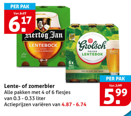 Grolsch   lentebokbier folder aanbieding bij  Hoogvliet - details