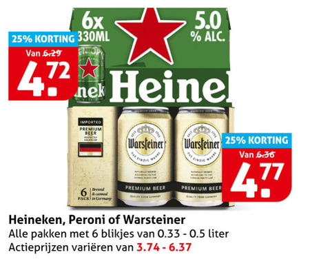 Warsteiner   blikje bier folder aanbieding bij  Hoogvliet - details