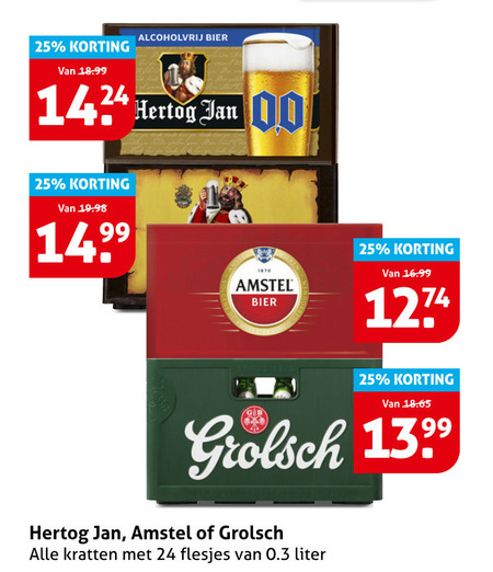 Grolsch   krat bier folder aanbieding bij  Hoogvliet - details