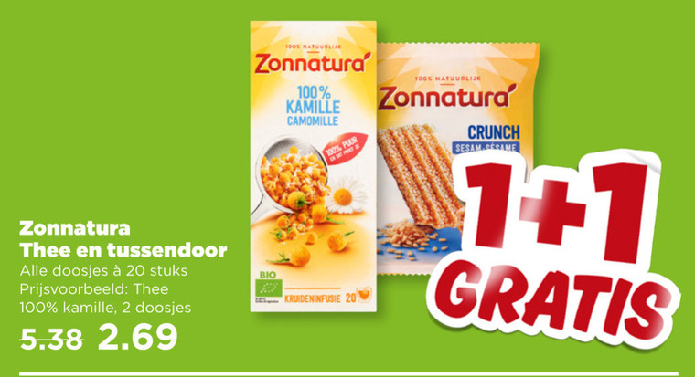 Zonnatura   thee folder aanbieding bij  Plus - details