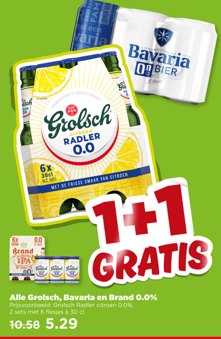 Brand   alcoholvrij bier folder aanbieding bij  Plus - details