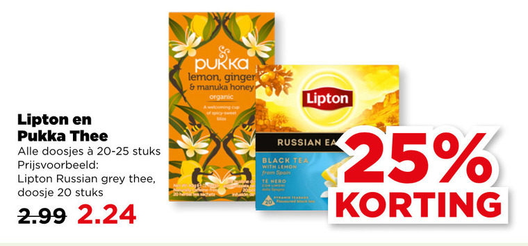 Lipton   thee folder aanbieding bij  Plus - details