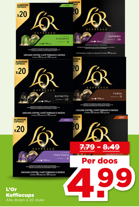 Douwe Egberts L Or   koffiecups folder aanbieding bij  Plus - details