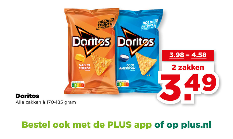 Doritos   chips folder aanbieding bij  Plus - details
