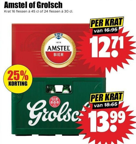Grolsch   krat bier folder aanbieding bij  Dirk - details