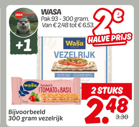 wasa knackebrod 2 300 1 pak halve vezelrijk sandwich tomato basil stuks folder aanbieding bij Dekamarkt Wasa knackebrod folder aanbieding bij Dekamarkt - details