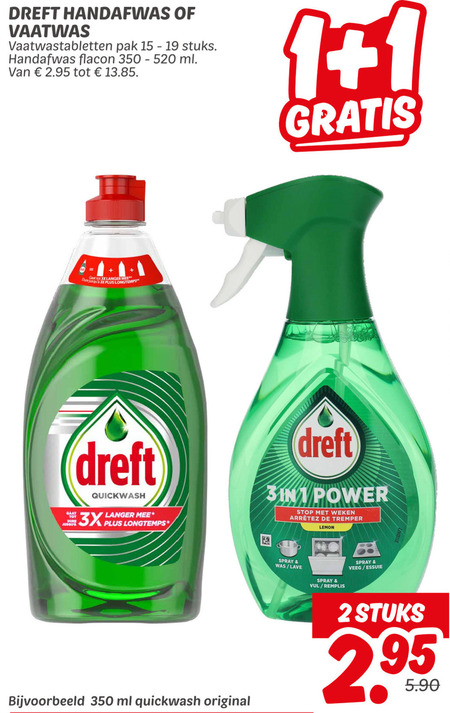 Dreft   vaatwasmiddel, afwasmiddel folder aanbieding bij  Dekamarkt - details