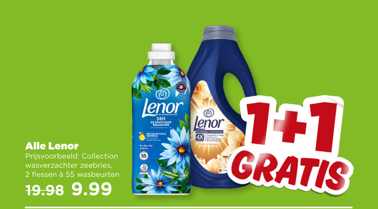 Lenor   wasverzachter, wasmiddel folder aanbieding bij  Plus - details