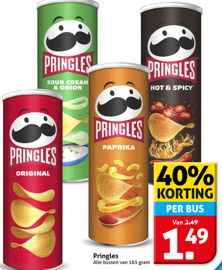 Pringles   chips folder aanbieding bij  Hoogvliet - details