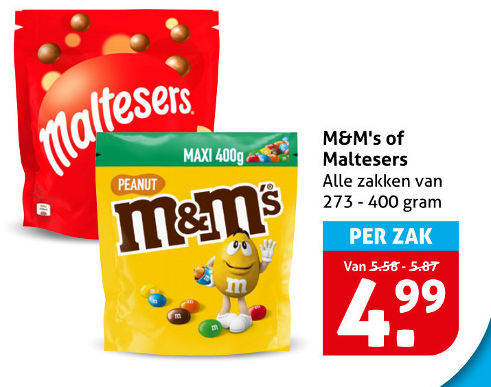M en Ms   chocolade, chocoladepindas folder aanbieding bij  Hoogvliet - details