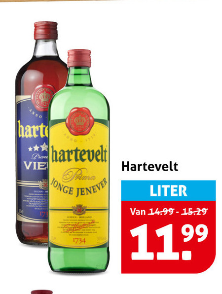Hartevelt   jenever, vieux folder aanbieding bij  Hoogvliet - details