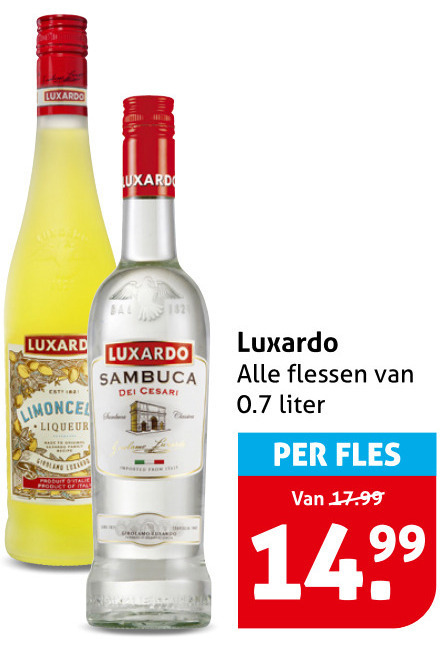 Luxardo   sambuca folder aanbieding bij  Hoogvliet - details