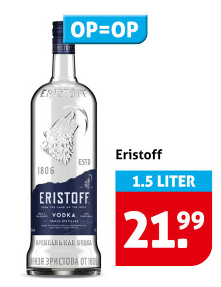 Eristoff   wodka folder aanbieding bij  Hoogvliet - details