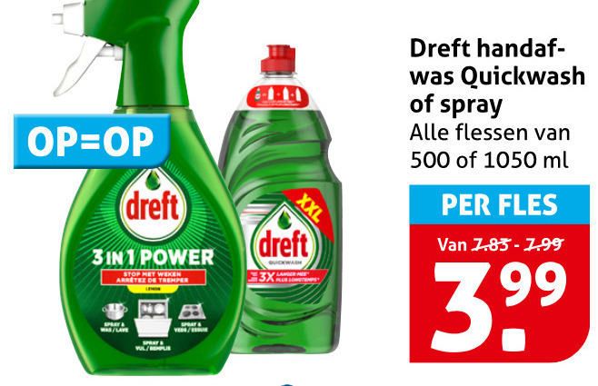 Dreft   afwasmiddel folder aanbieding bij  Hoogvliet - details
