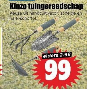 Kinzo   tuinhandgereedschap folder aanbieding bij  Dirk - details